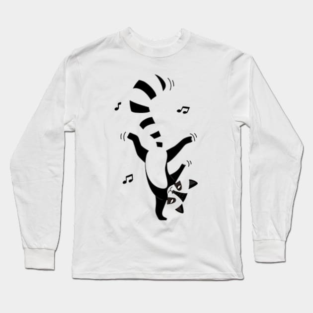 The dancing raccoon with the weird dance Long Sleeve T-Shirt by garzaanita